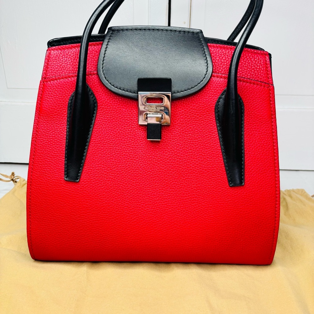 MICHAEL KORS COLLECTION Bancroft Medium Pebbled Calf Leather Satchel - Picture 3 of 11